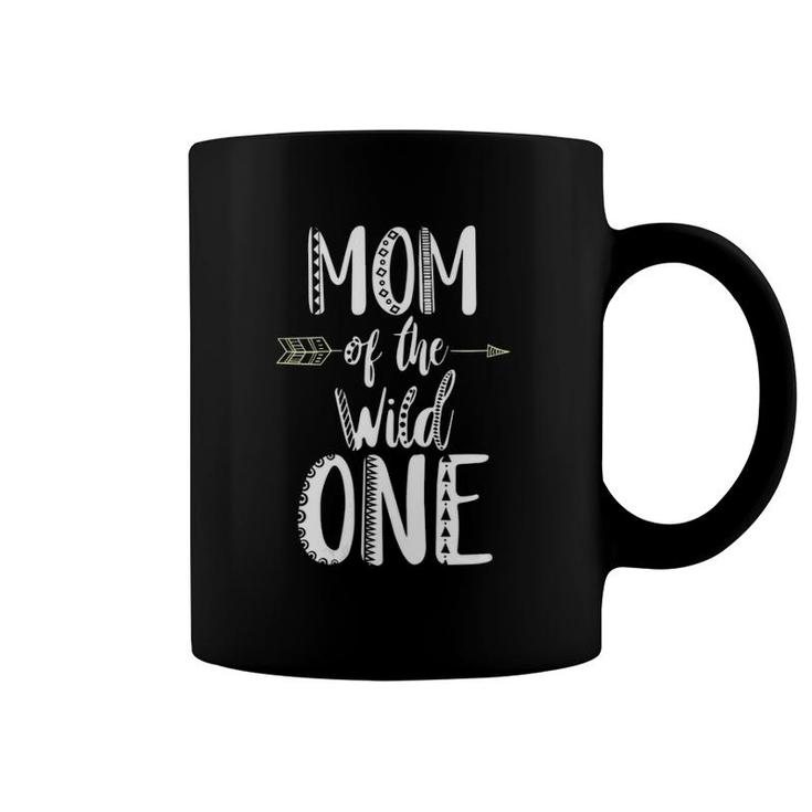 Womens Mom Of The Wild One Tshir V-Neck Coffee Mug