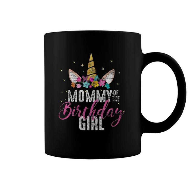 Womens Mommy Of The Birthday Girl Mother Gift Unicorn Birthday Coffee Mug