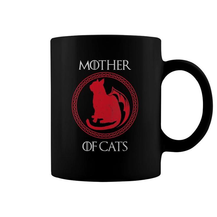 Womens Mother Of Cats Kitten Funny Mama Mom My Animal Pet Lover V-Neck Coffee Mug