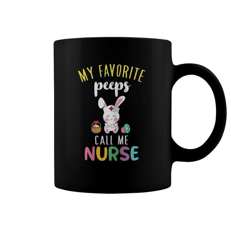 Womens My Favorite Peeps Call Me Nurse Bunny Egg Hunt Cute Coffee Mug