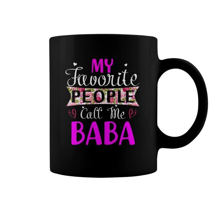 Womens My Favorite People Call Me Baba Tee For Mothers Women V-Neck Coffee Mug