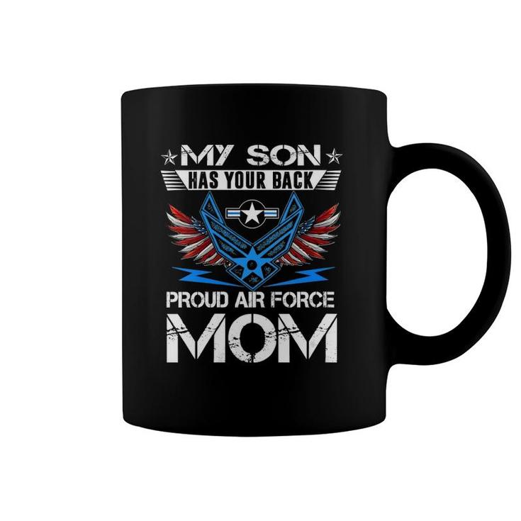 Womens My Son Has Your Back Proud Air Force Mom Tees Usaf V-Neck Coffee Mug