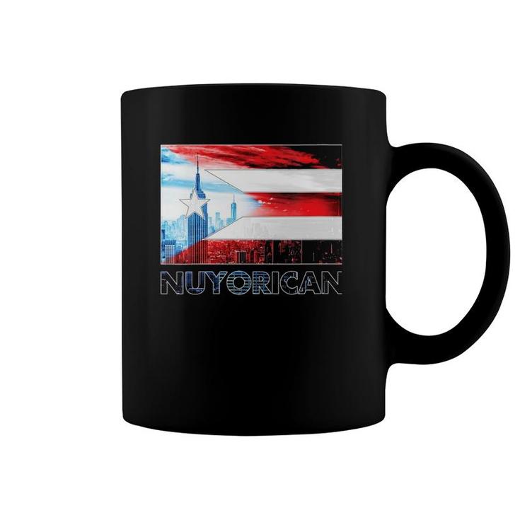 Womens Nuyorican Flag Puerto Rico Flag Gift New York Puerto Rican V-Neck Coffee Mug