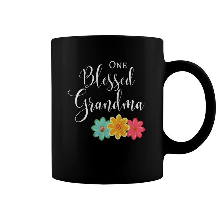 Womens One Blessed Grandma Gift For Grandmother  Coffee Mug