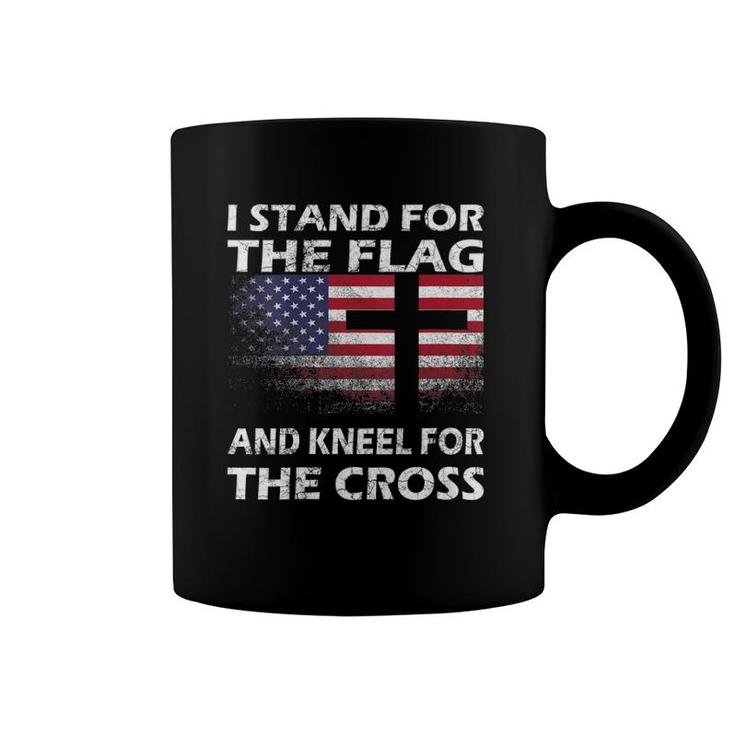 Womens Patriotic Gift I Stand For The Flag And Kneel For The Cross Coffee Mug