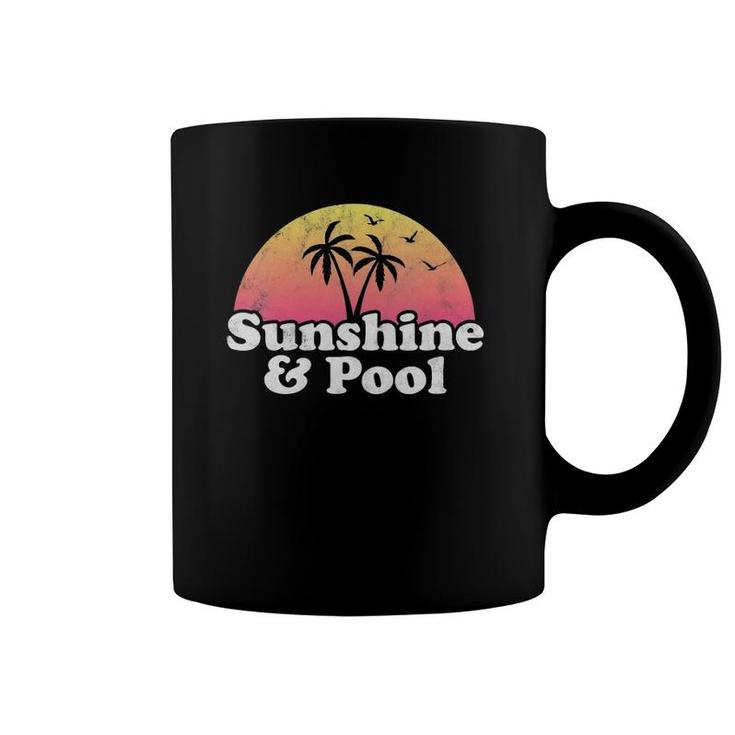 Womens Pool Gift - Sunshine And Pool V-Neck Coffee Mug