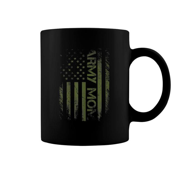 Womens Proud Army Mom Funny Pride Military Mother American Flag Tee Coffee Mug