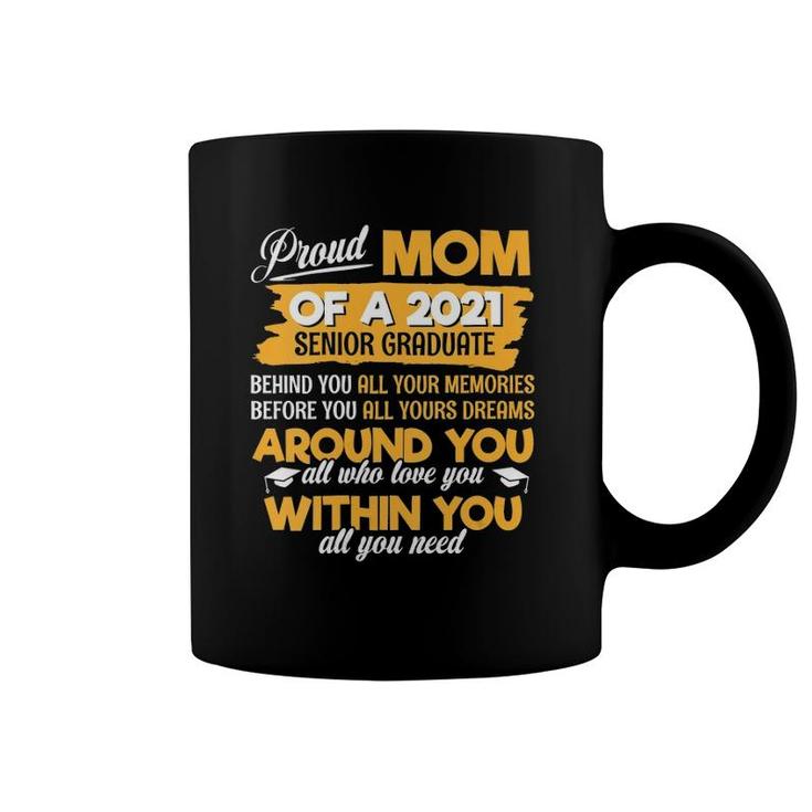 Womens Proud Mom Of A 2021 Senior Graduate Mommy Mother V-Neck Coffee Mug