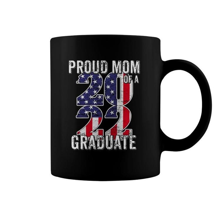 Womens Proud Mom Of Class Of 2022 Graduate American Flag Senior Coffee Mug