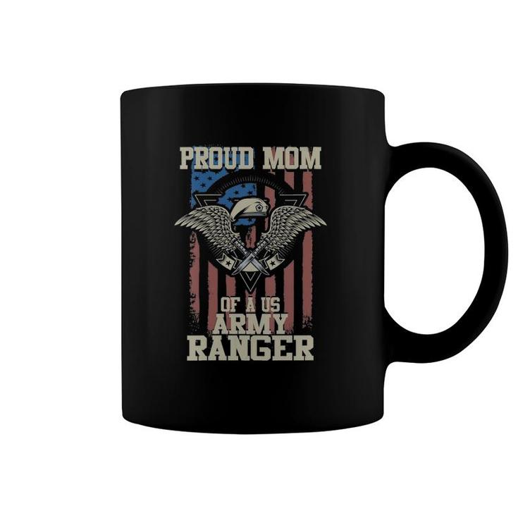 Womens Proud Mom Of Us Army Ranger V-Neck Coffee Mug