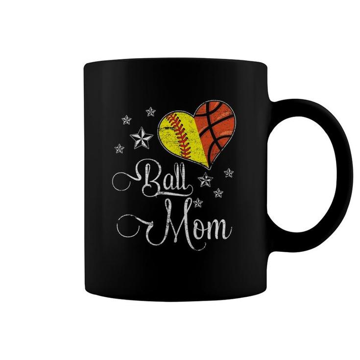 Womens Proud Softball Basketball Mom Ball Mother's Day Coffee Mug