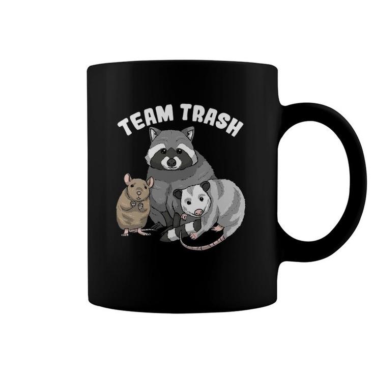 Womens Rat Raccoon Racoon Opossum Possum Team Trash Funny Gift V-Neck Coffee Mug