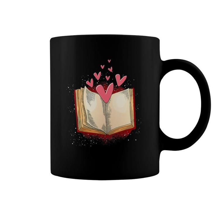 Womens Reader Bookworm Book Nerd Book Lover Gift Heart Reading  Coffee Mug