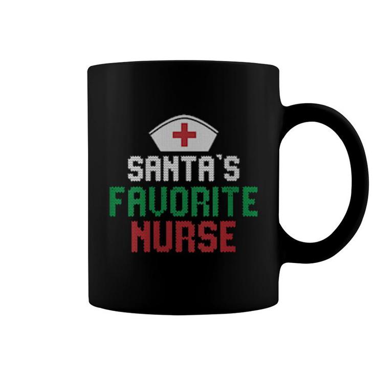 Womens Santas Favorite Nurse Christmas Rn Nursing Ugly Xmas Pajama  Coffee Mug