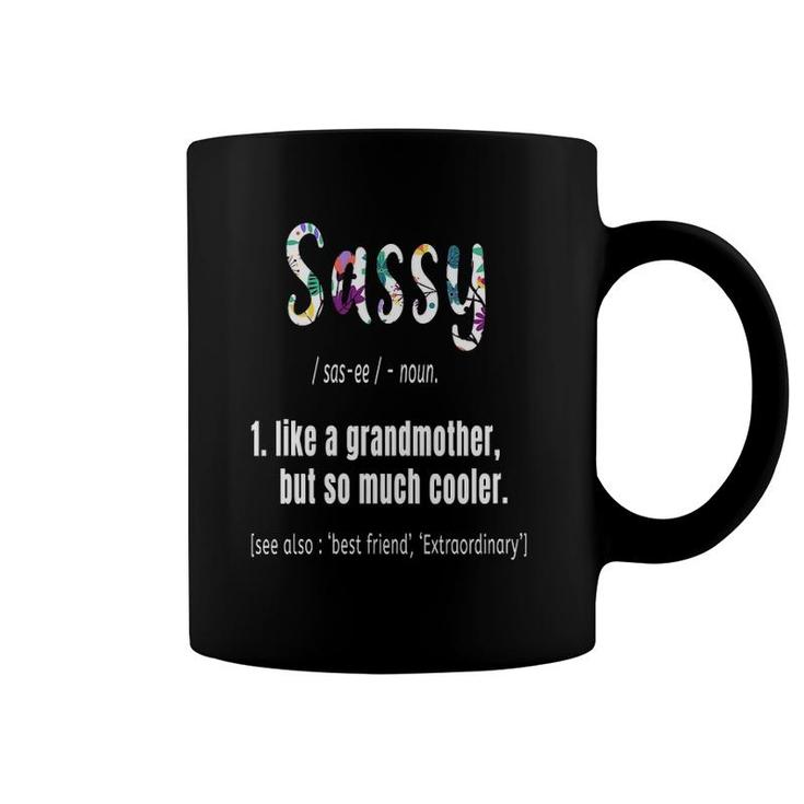 Womens Sassy Like Grandmother But So Much Cooler Mother's Day Cute V-Neck Coffee Mug