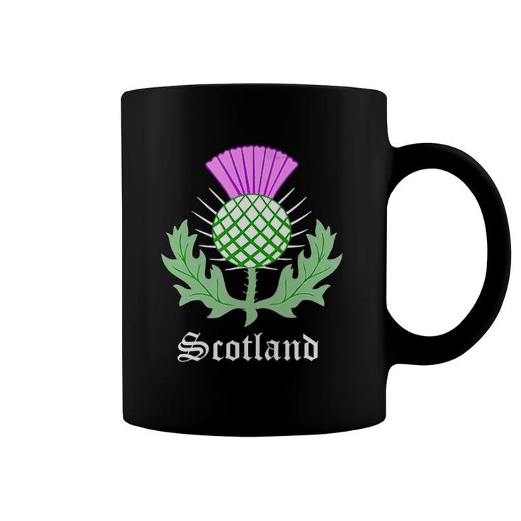 Womens Scottish Thistle Flower Celtic Symbol Scotland Gifts V-Neck Coffee Mug