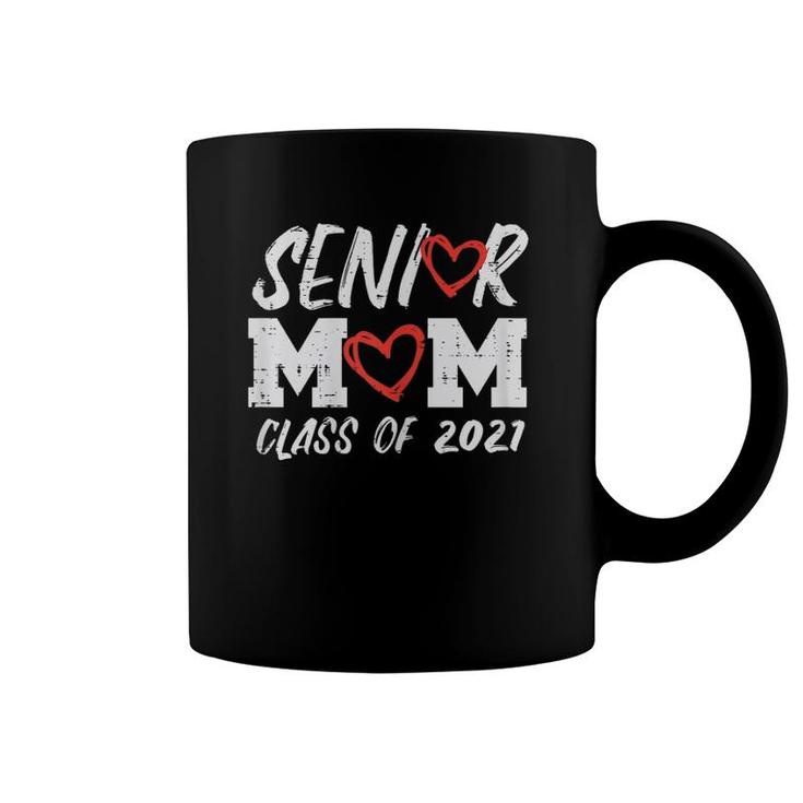 Womens Senior Mom Class 2021 Heart Graduate Graduation Women Coffee Mug