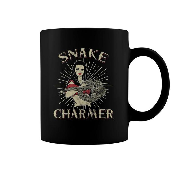Womens Snake Charmer Circus Party  - Snake Lover Gift - Circus V-Neck Coffee Mug