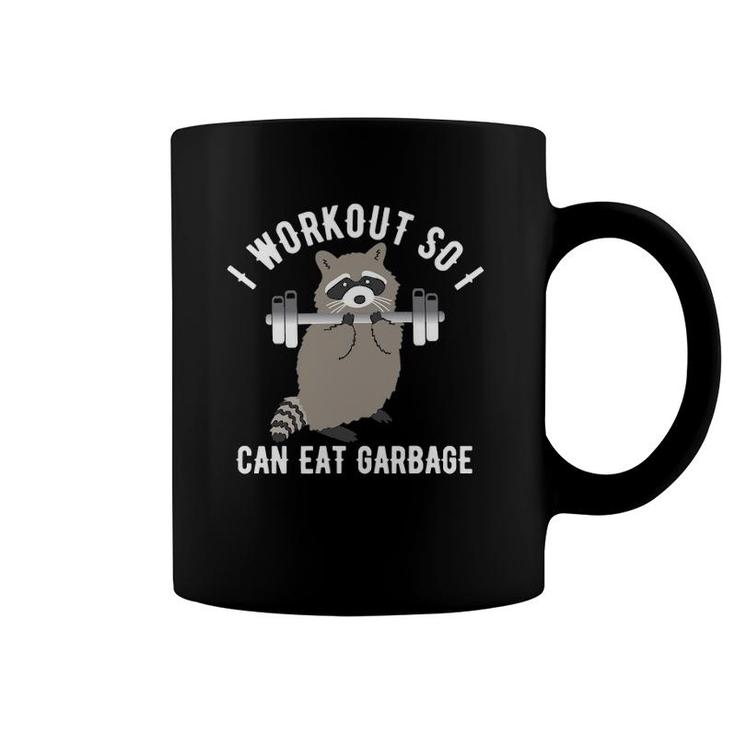 Womens So I Can Eat Garbage Funny Raccoon Trash Panda Workout Gym  Coffee Mug