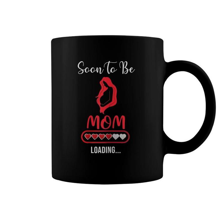 Womens Soon To Be Mom 2021 Heart Loading New Mama Mommy Mother's Day Coffee Mug