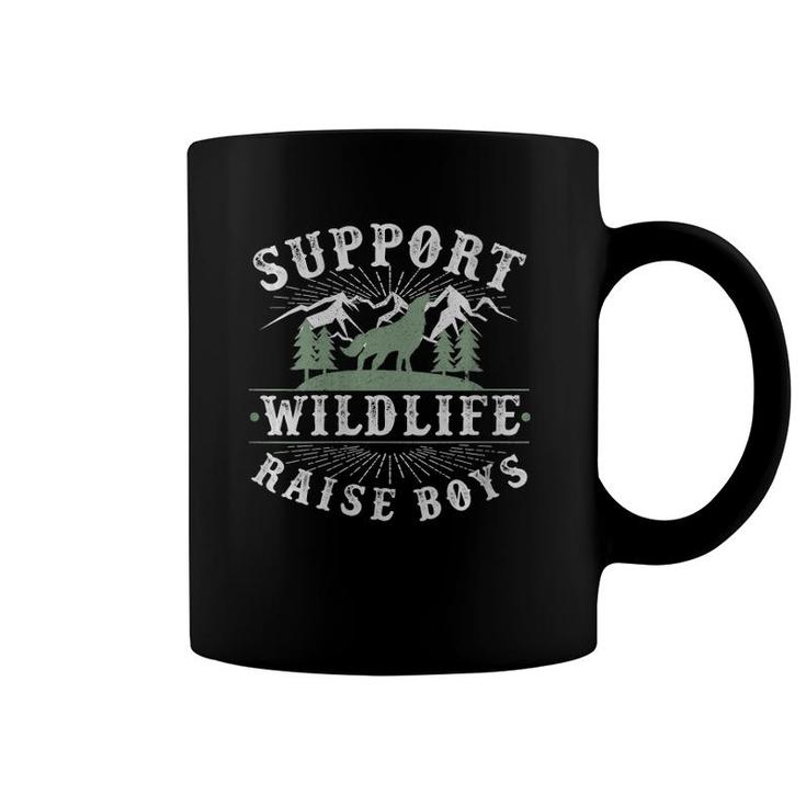 Womens Support Wildlife Raise Boys Womens Gift For Mothers Day Mama V-Neck Coffee Mug