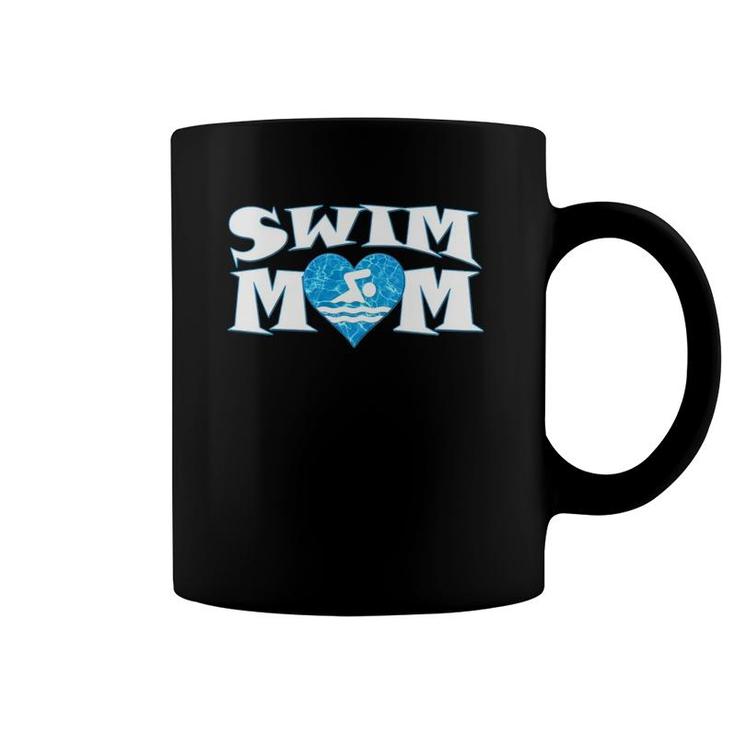Womens Swim Mom Heart Shaped Pool Water Swimmer Swimming & Diving Coffee Mug
