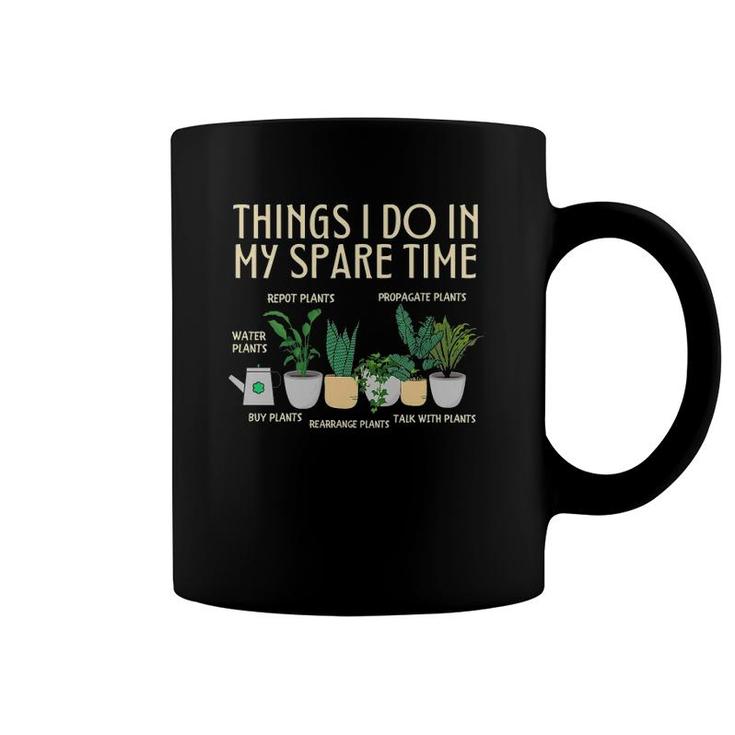 Womens Things I Do In My Spare Time Plants Funny Gardener Gardening V-Neck Coffee Mug