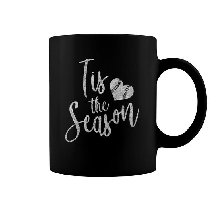 Womens Tis The Season Baseball Softball Mom Gift V-Neck Coffee Mug