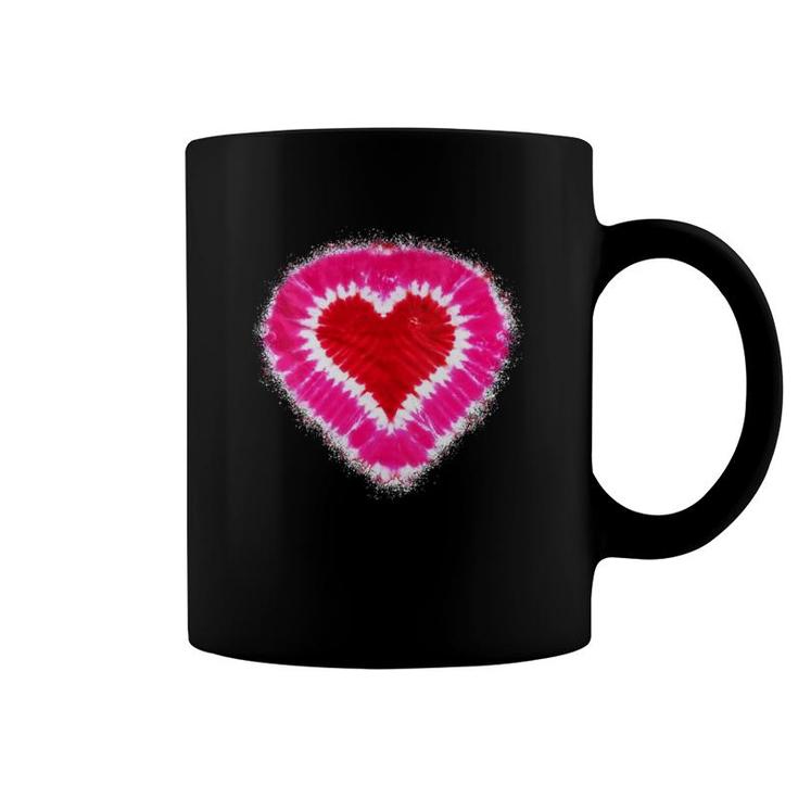 Womens Toddler Kids Adults Red Pink Heart Tie Dye Valentine's Day Coffee Mug