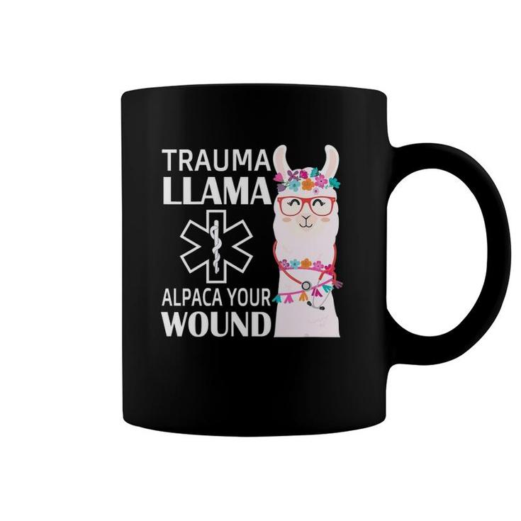 Womens Trauma Llama Alpaca Your Wound Ems Nurse Gift V Neck Coffee Mug