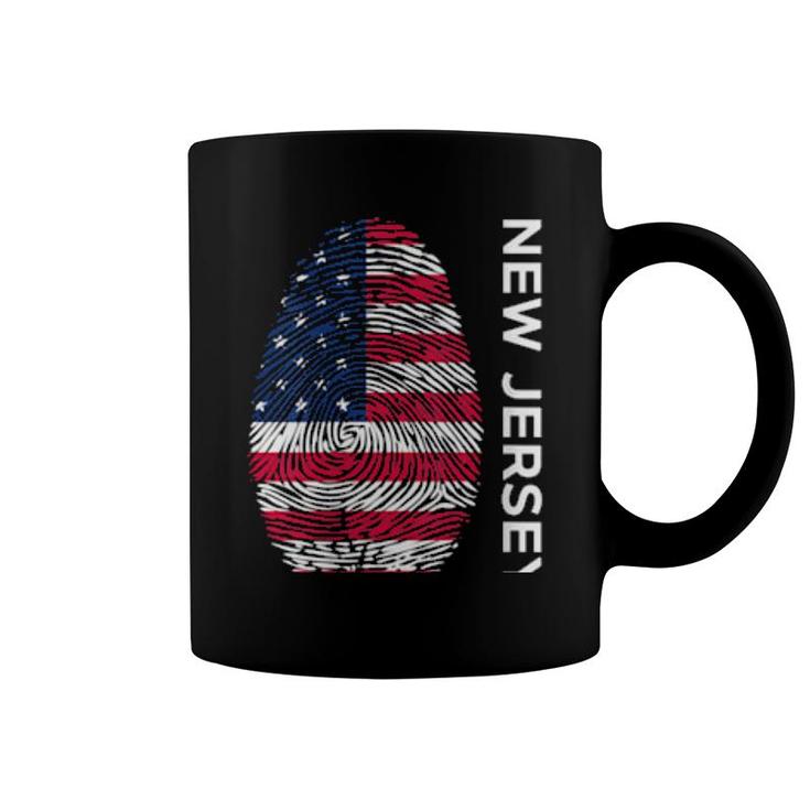 Womens Usa Flag Dna Fingerprint State New Jersey  Coffee Mug
