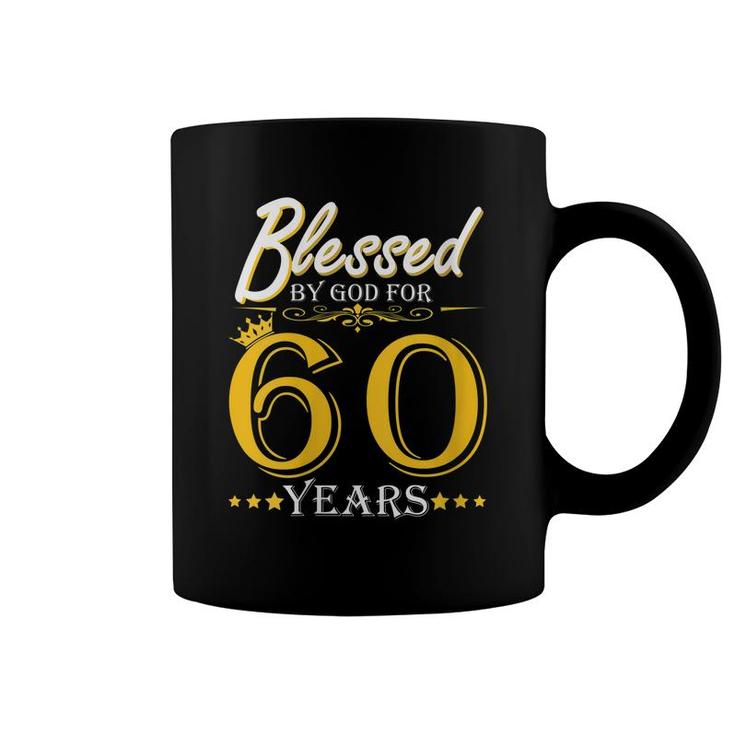 Womens Vintage Blessed By God For 60 Years Happy 60Th Birthday  Coffee Mug