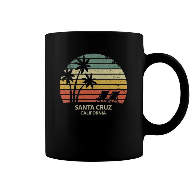 Womens Vintage California Santa Cruz Beach Cool Retro V-Neck Coffee Mug