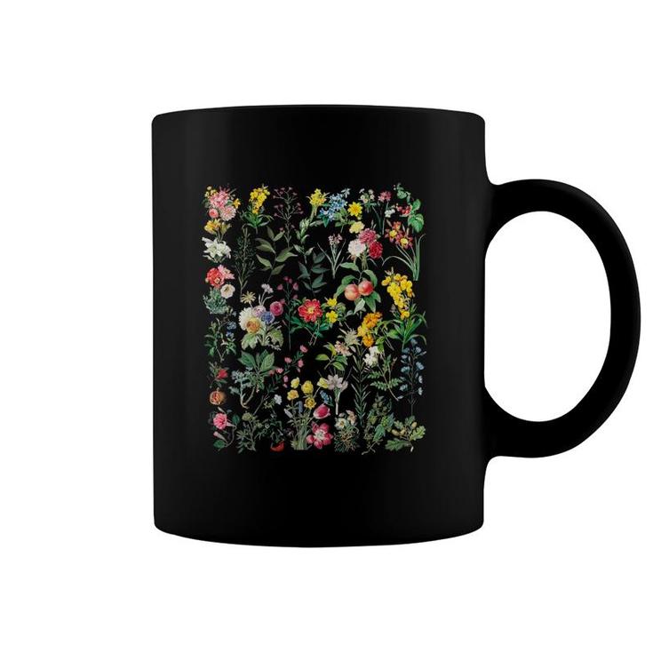 Womens Vintage Inspired Flower Botanical Chart  Coffee Mug