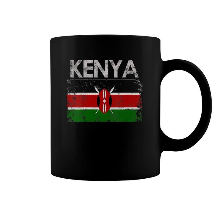Womens Vintage Kenya Kenyan Flag Pride Gift V-Neck Coffee Mug
