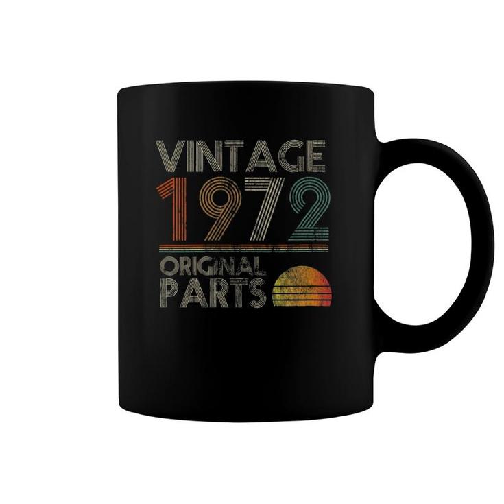 Womens Vintage Original Parts Birthday 1972 49Th Retro Style V-Neck Coffee Mug