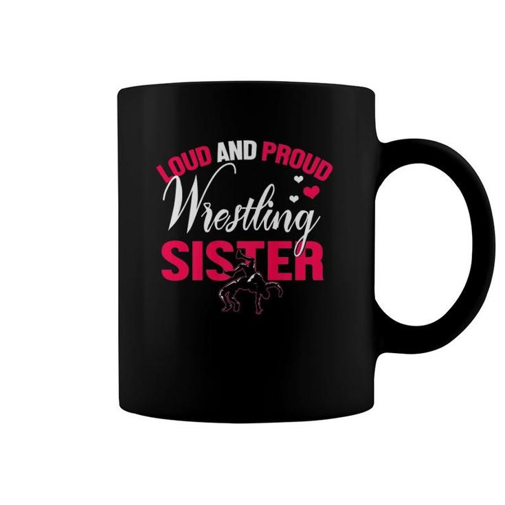 Womens Wrestling Sister Funny Wrestler Sister Gift Women Premium Coffee Mug