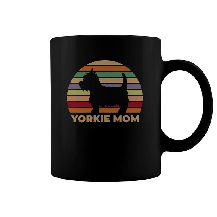 Womens Yorkie Mom Women Girls Retro Vintage Yorkshire Terrier Gift  Coffee Mug