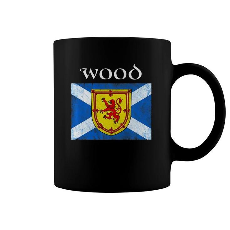 Wood Scottish Clan Name Lion Flag Coffee Mug