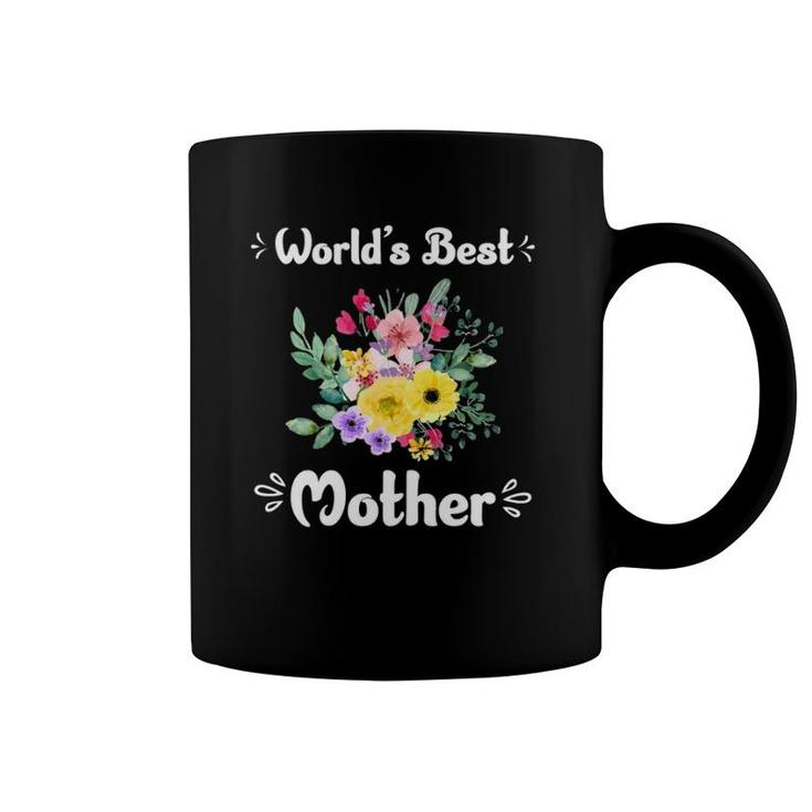 World's Best Mother Beautiful Flowers Bouquet Mom Gift Coffee Mug