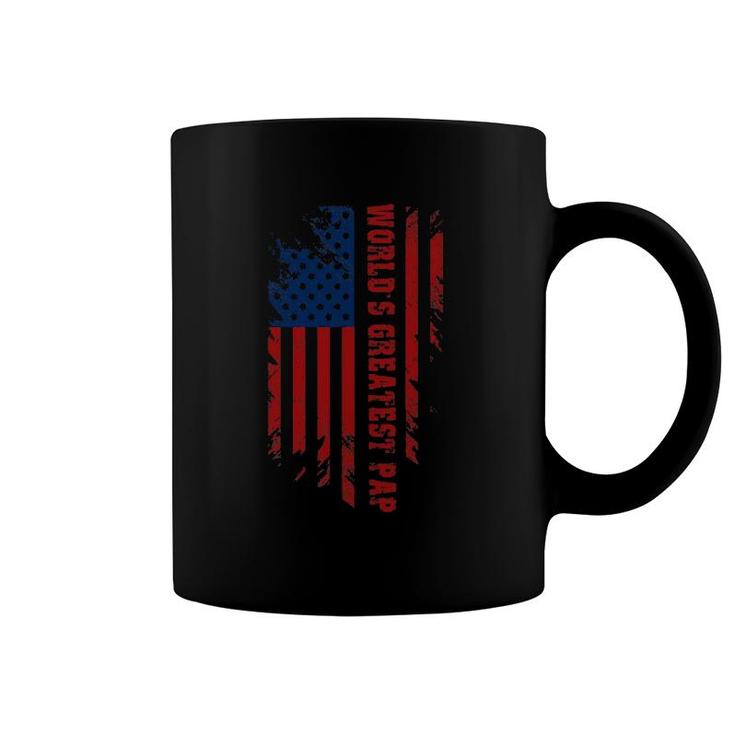 World's Greatest Pap American Flag Men Father's Day Gift Coffee Mug