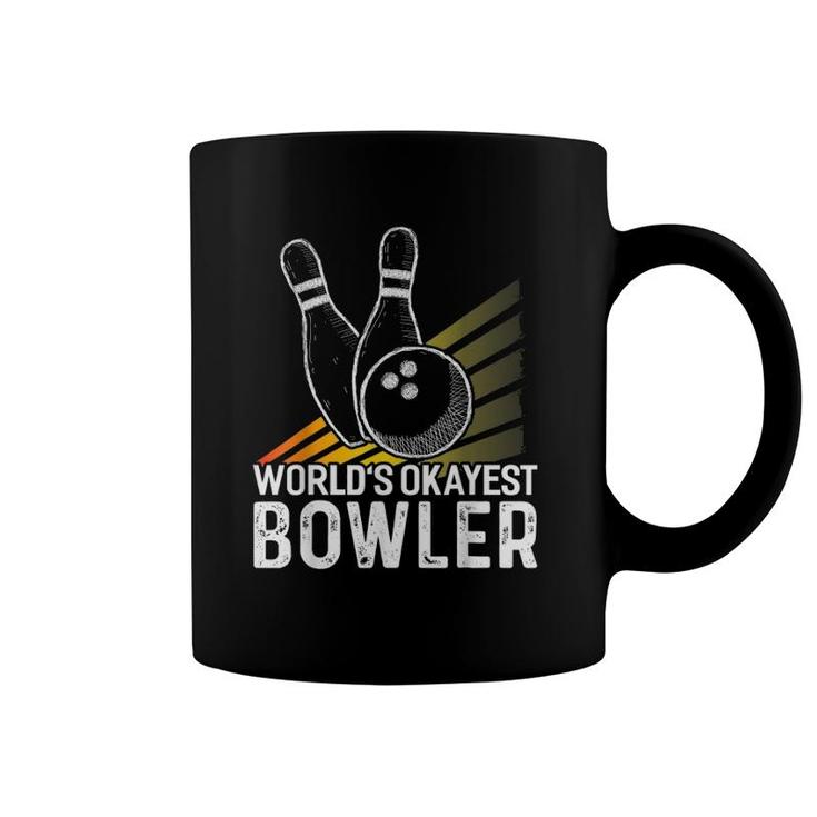 World's Okayest Bowler  Funny Bowler Bowling Coffee Mug