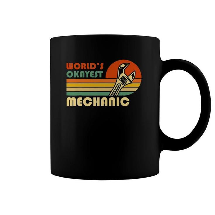 World's Okayest Mechanic - Funny Retro Vintage Gift Coffee Mug