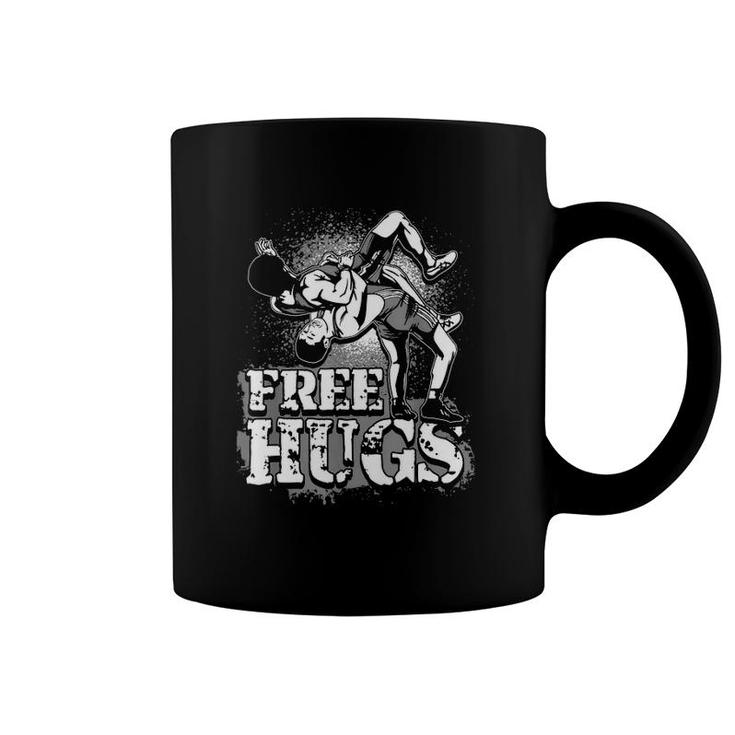 Wrestling Free Hugs Wrestling Combat Sport Coffee Mug