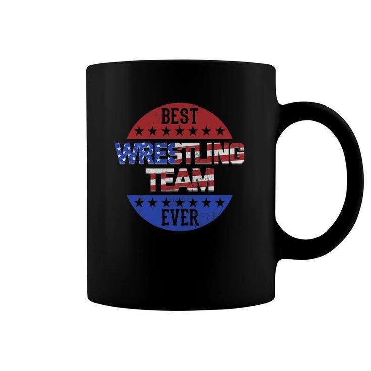 Wrestling Team Independence Day Patriotic Wrestler Usa Flag Coffee Mug Mazezy