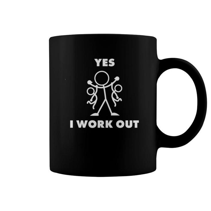 Yes I Work Out Fathers Mothers Day Funny Cool Gift Coffee Mug