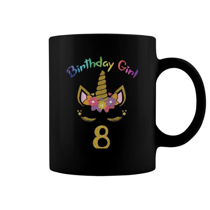 Youth 8Th Birthday Outfit, 8 Year Old Unicorn Birthday Girl  Coffee Mug