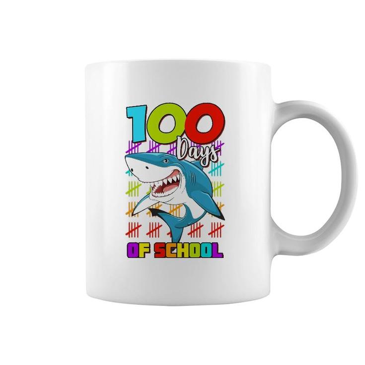 100 Days Of School Shark Lover Boys Girls 100 Days Smarter Coffee Mug