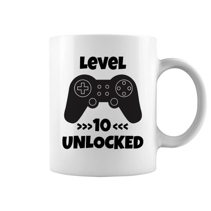 10Th Birthday 10 Years Old Level 10 Unlocked Gamer Coffee Mug