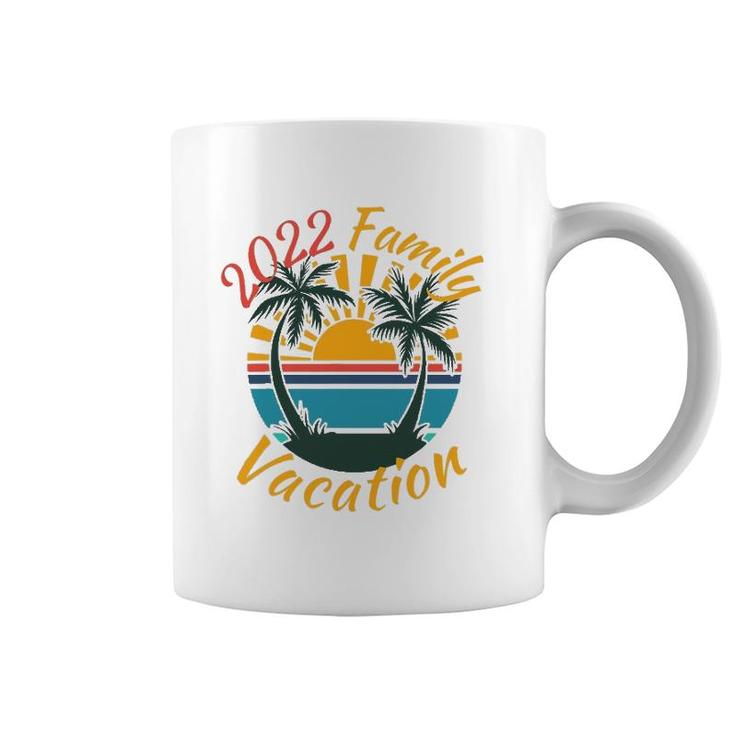 2022 Family Vacation Beach Sunset Summer Palm Trees Coffee Mug